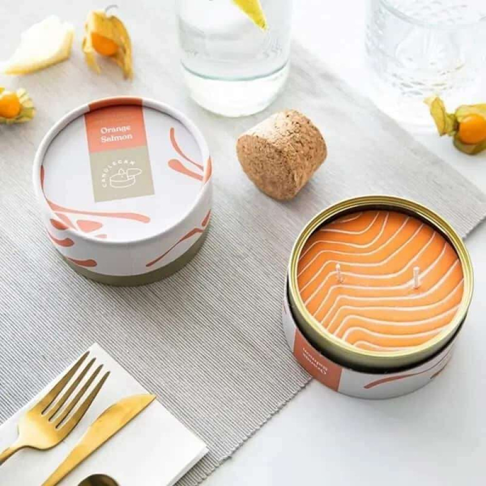 Candlehand Αρωματικό Φυτικό Κερί Γκουρμέ σε Κονσέρβα Orange Salmon 300 gr