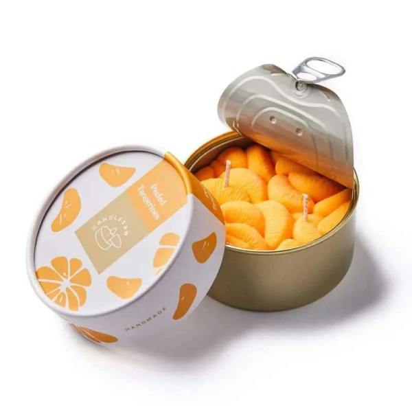 Candlehand Αρωματικό Φυτικό Κερί Γκουρμέ σε Κονσέρβα Peeled Tangerines 300gr