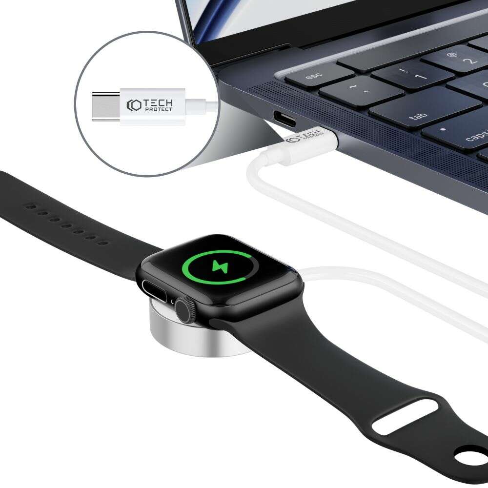 Tech-Protect Ultraboost Magnetic Φορτιστής για Apple Watch TYPE-C 120CM (Λευκό)