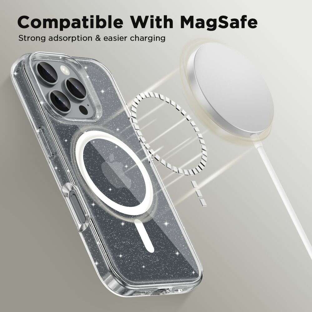 Tech-Protect Flexair Hybrid MagSafe θήκη για Apple iPhone 16 Pro Max (Glitter Clear)