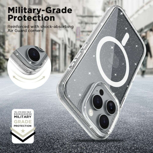 Tech-Protect Flexair Hybrid MagSafe θήκη για Apple iPhone 16 Pro Max (Glitter Clear)