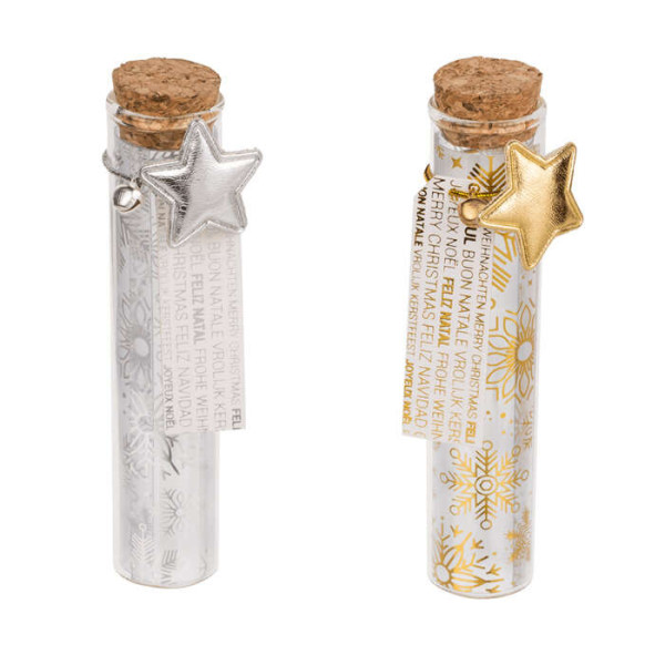 Χριστουγεννιάτικο Γυάλινο Μπουκάλι με Πώμα Φελλού (11 cm)