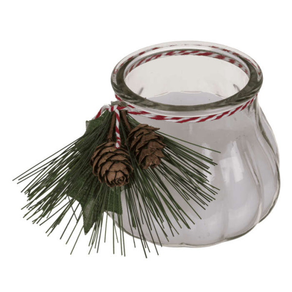 Χριστουγεννιάτικο Κερί σε Βάζο Λευκό (9 x 8 cm)