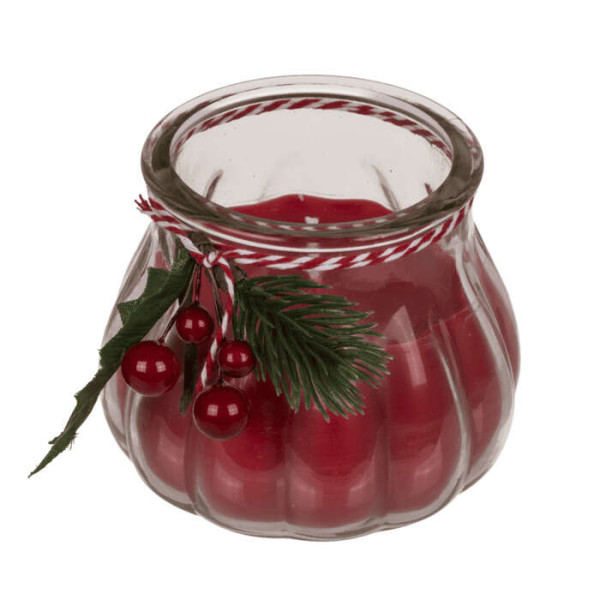 Χριστουγεννιάτικο Κερί σε Βάζο Κόκκινο (9 x 8 cm)