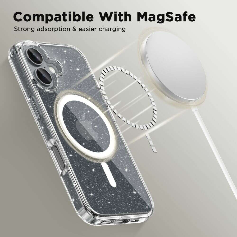 Tech-Protect Flexair Hybrid MagSafe θήκη για Apple iPhone 16 (Glitter Clear)