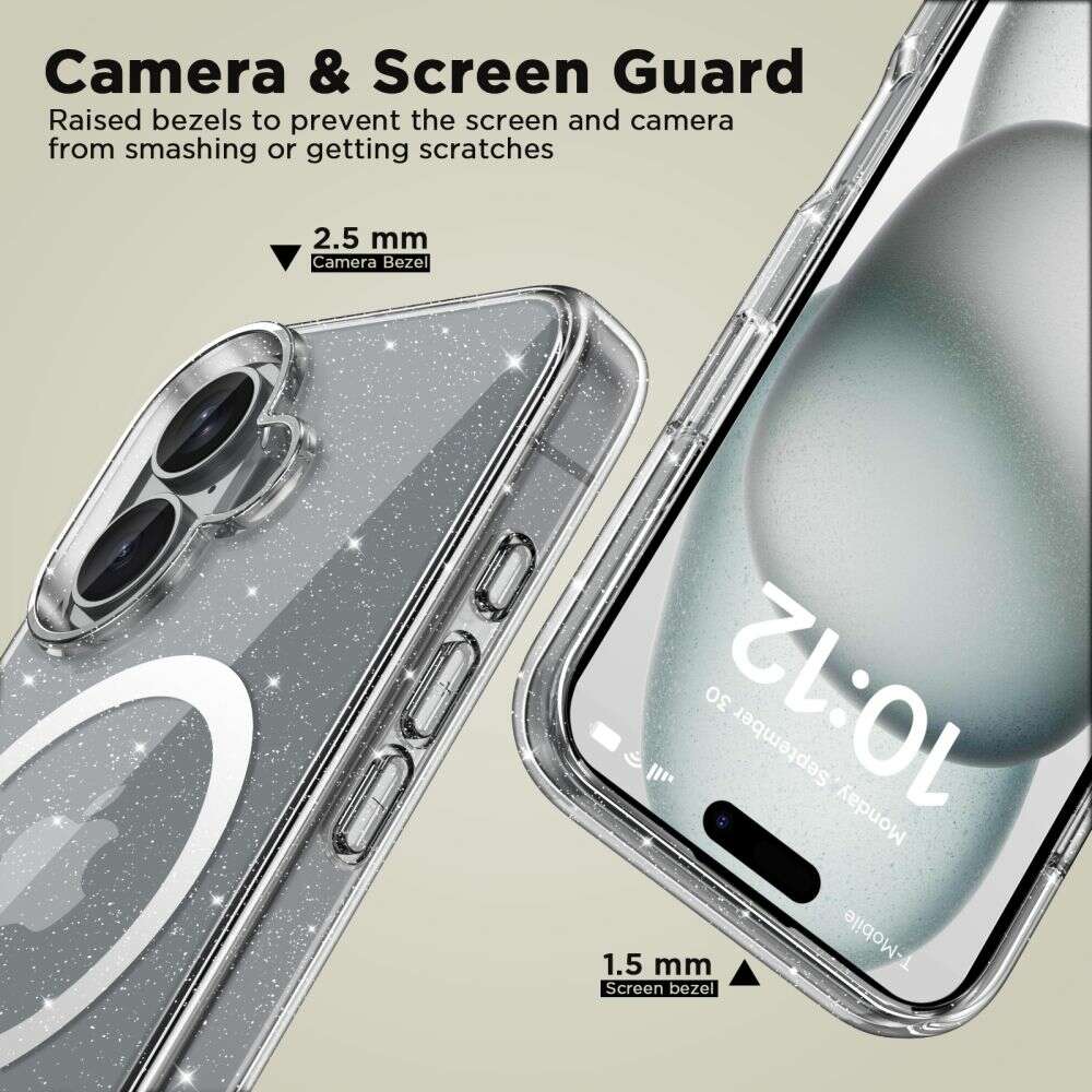 Tech-Protect Flexair Hybrid MagSafe θήκη για Apple iPhone 16 (Glitter Clear)