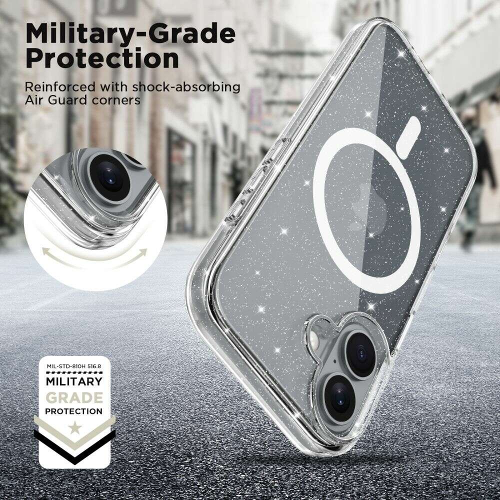 Tech-Protect Flexair Hybrid MagSafe θήκη για Apple iPhone 16 (Glitter Clear)