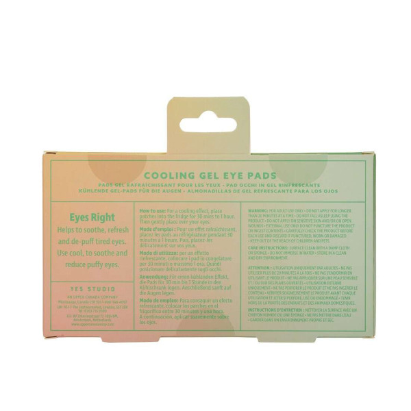 Yes Studio Ζευγάρι Eye Pads ψύξης με  Τζελ Κατά του Πρηξίματος, Zest Life - By Upper Canada