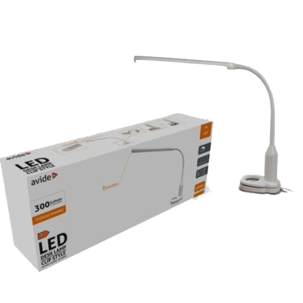 Avide LED Φωτιστικό Γραφείου με Επιτραπέζια Βάση 5W (Λευκό)