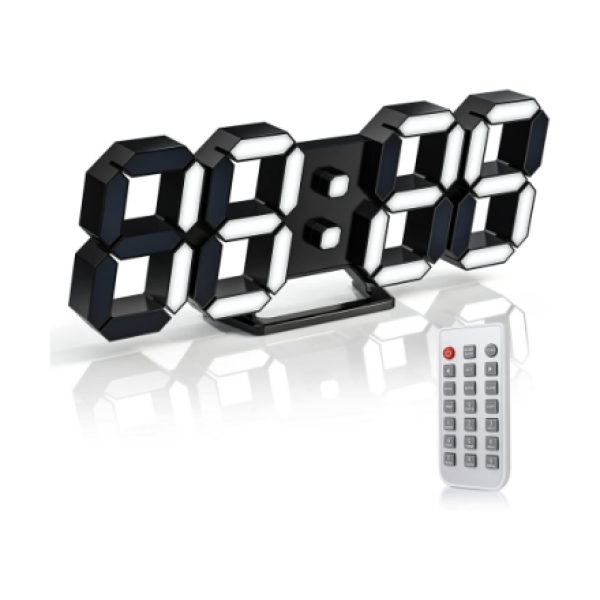 EDUP EH-LED1302B-3 3D LED ψηφιακό ρολόι με ξυπνητήρι και τηλεκοντρόλ (Μαύρο)