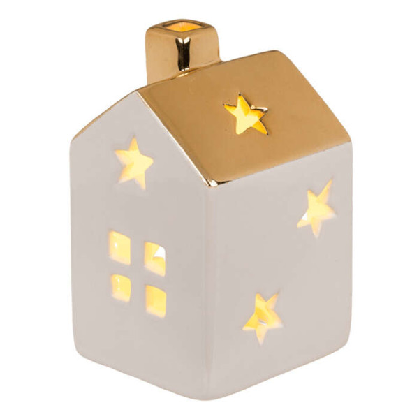 Χριστουγεννιάτικα Διακοσμητικά Σπιτάκια με LED 2τμχ (10 x 6 cm)