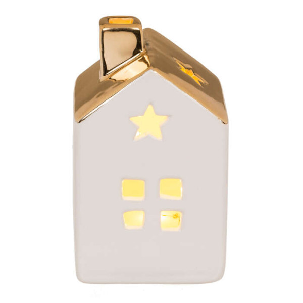 Χριστουγεννιάτικα Διακοσμητικά Σπιτάκια με LED 2τμχ (10 x 6 cm)