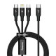 Καλώδιο Baseus CAMLT-SC01 Type-C σε Type-C / Lightning / micro USB 20W 1.5m (Μαύρο)