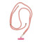 Swing Λουράκι Λαιμού για Κινητά με ρυθμιζόμενο μήκος 8mm (Ροζ - Λευκό)