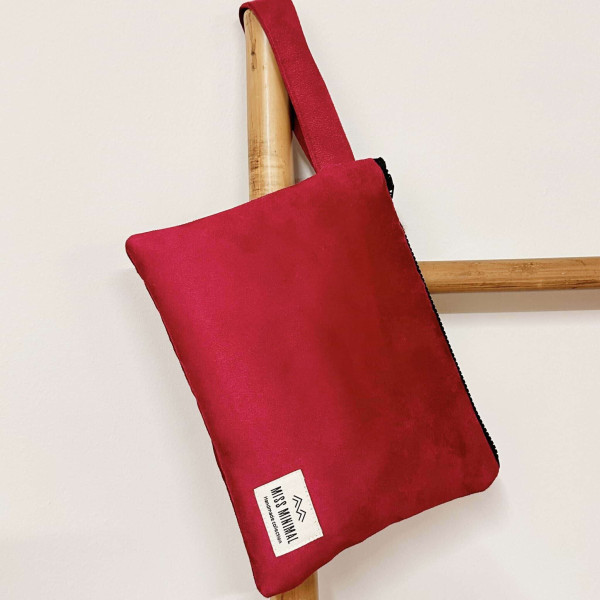 Miss Minimal Τσάντα Χειρός Magenta Velvet (26 x 20 cm)