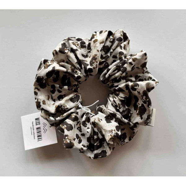 Miss Minimal Schrunchie Grey Leopard