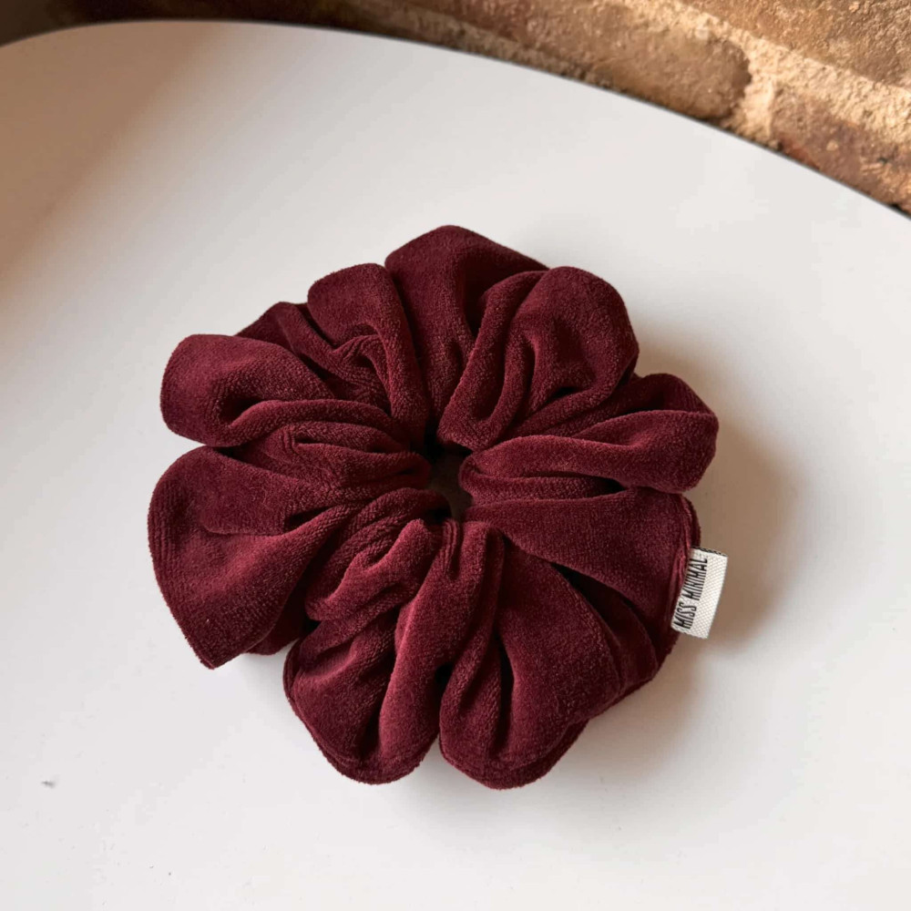 Miss Minimal Βελούδινο Schrunchie Red Wine