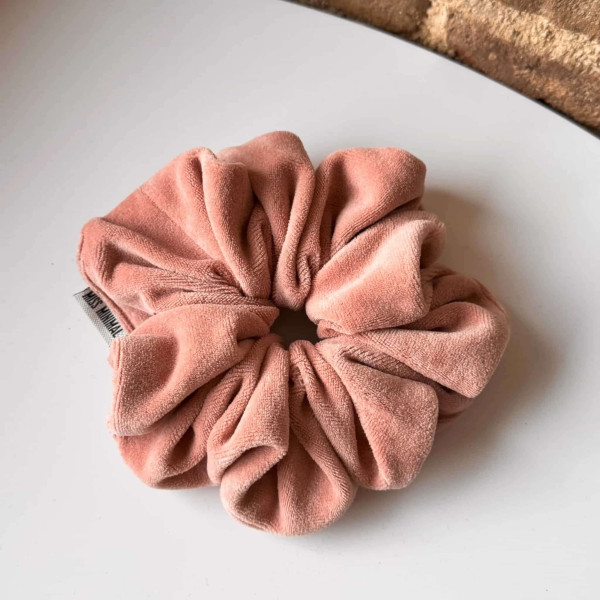 Miss Minimal Βελούδινο Schrunchie Cute Rose
