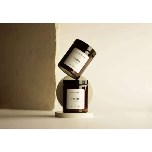 Ambientair White Musk Φυτικό Αρωματικό Κερί με Καπάκι 135gr, Relax - The Olphactor