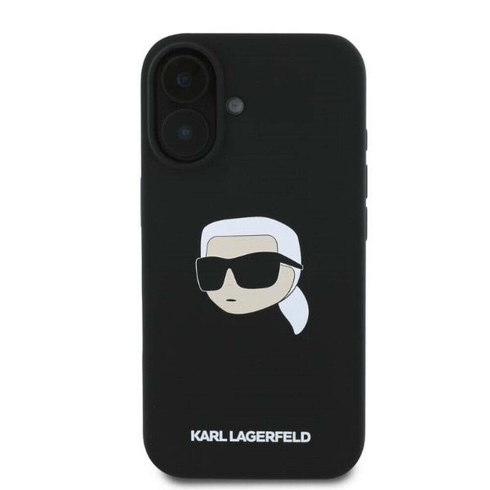 Karl Lagerfeld KLHMP16SSKHPPLK Θήκη Backcover για Apple iPhone 16  (Sil KL Head Print) (Μαύρο)
