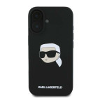Karl Lagerfeld KLHMP16SSKHPPLK Θήκη Backcover για Apple iPhone 16  (Sil KL Head Print) (Μαύρο)