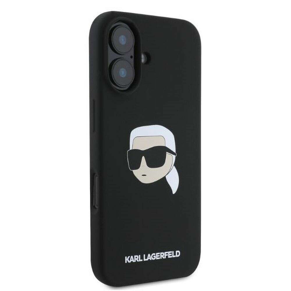 Karl Lagerfeld KLHMP16SSKHPPLK Θήκη Backcover για Apple iPhone 16  (Sil KL Head Print) (Μαύρο)