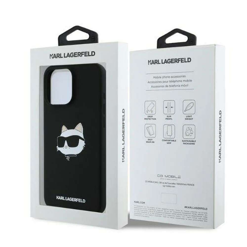 Karl Lagerfeld KLHMP16LSCHPPLK Θήκη Backcover για Apple iPhone 16 Pro (Sil Choupette Head Print) (Μαύρο)