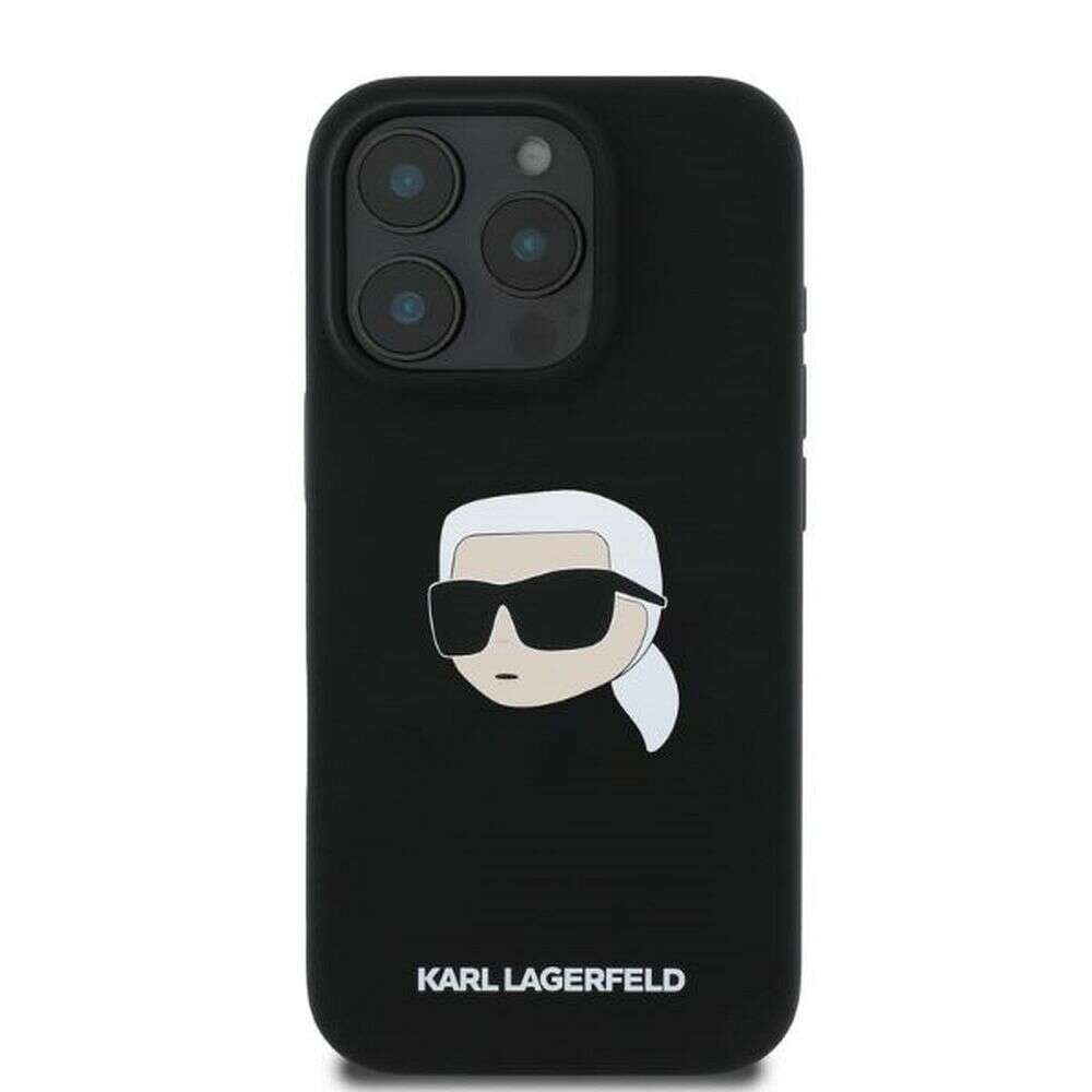 Karl Lagerfeld KLHMP16LSKHPPLK Θήκη Backcover για Apple iPhone 16 Pro (Sil KL Head Print) (Μαύρο)
