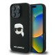 Karl Lagerfeld KLHMP16LSKHPPLK Θήκη Backcover για Apple iPhone 16 Pro (Sil KL Head Print) (Μαύρο)