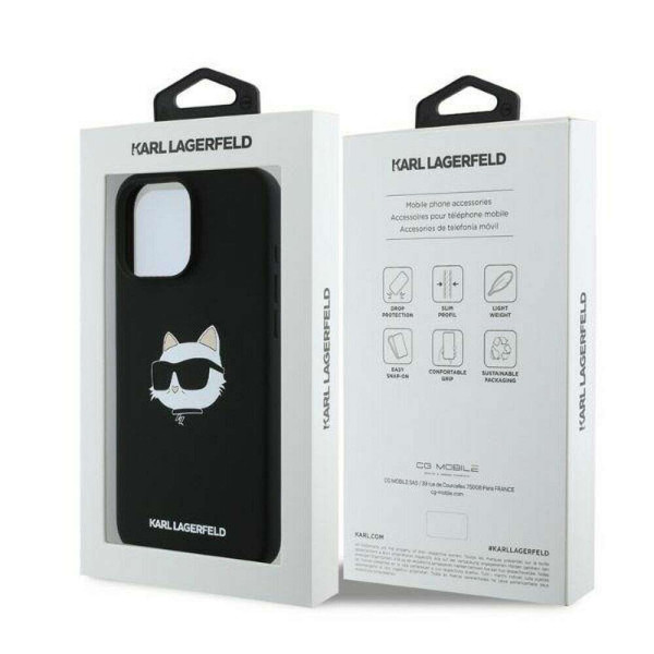 Karl Lagerfeld KLHMP16XSCHPPLK Θήκη Backcover για Apple iPhone 16 Pro Max (Sil Choupette Head Print) (Μαύρο)