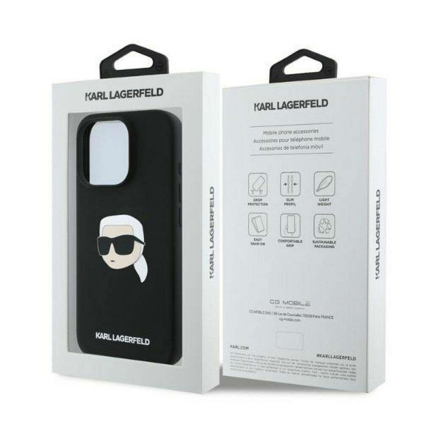 Karl Lagerfeld KLHMP16XSKHPPLK Θήκη Backcover για Apple iPhone 16 Pro Max (Sil KL Head Print) (Μαύρο)