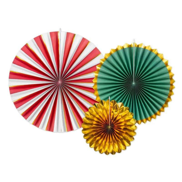 Χριστουγεννιάτικες Διακοσμητικές Βεντάλιες 3τμχ