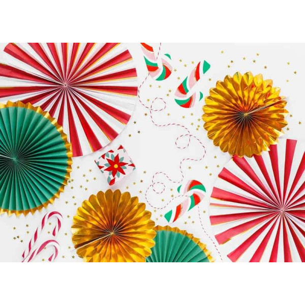 Χριστουγεννιάτικες Διακοσμητικές Βεντάλιες 3τμχ