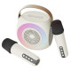 ATC-10 Bluetooth Ηχείο Καραόκε με 2 Μικρόφωνα (Μπεζ)