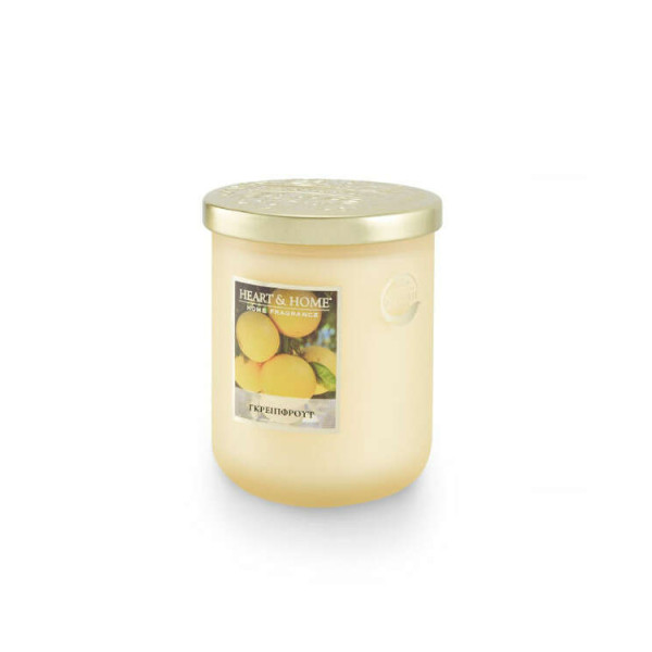Heart & Home Μεσαίο Αρωματικό Κερί Σόγιας Γκρέιπφρουτ (30 ωρών)