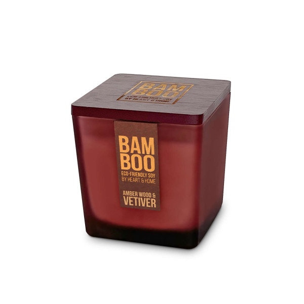 Heart & Home Bamboo Collection Αρωματικό Κερί Σόγιας Κεχριμπάρι και Βέτιβερ (40 ωρών)