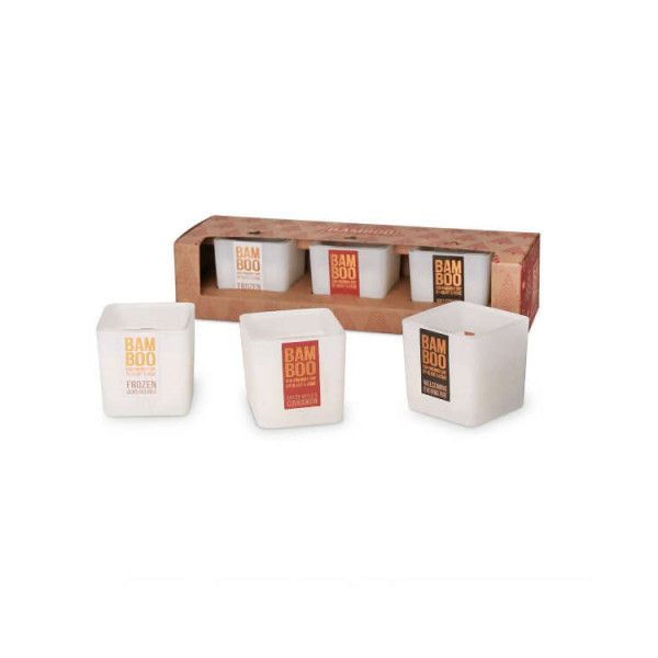 Heart & Home Bamboo Collection Σετ Δώρου 3 Mini Κεριά (15 ωρών)
