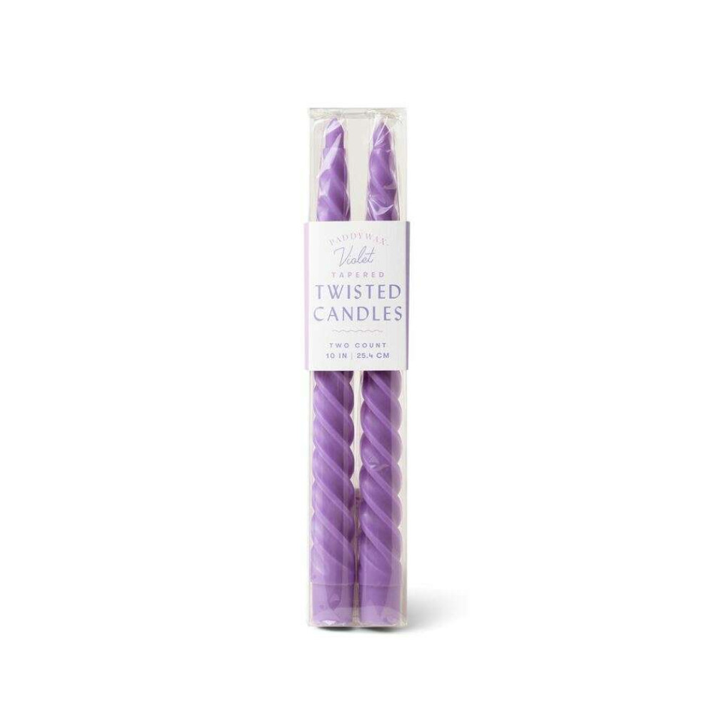 Paddywax Σετ από 2 Twisted Κεριά Δείπνου 25.4cm, Violet