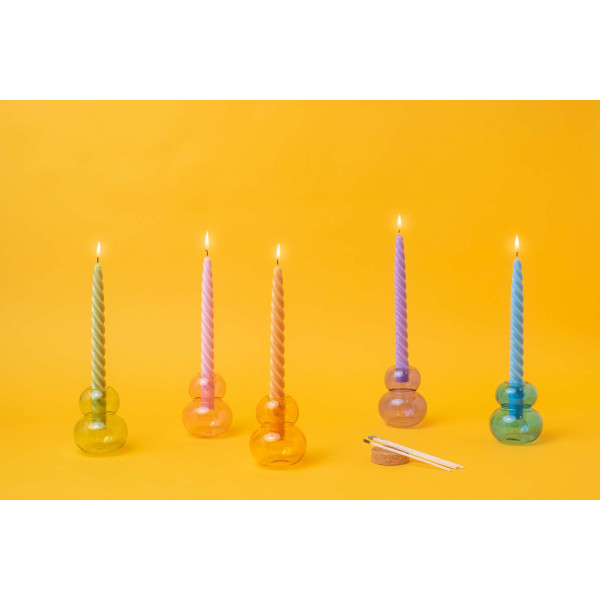 Paddywax Σετ από 2 Twisted Κεριά Δείπνου 25.4cm, Sage