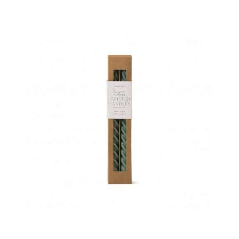Paddywax Σετ από 2 Twisted Πράσινα Κεριά Δείπνου, Cypress & Fir 25.4cm