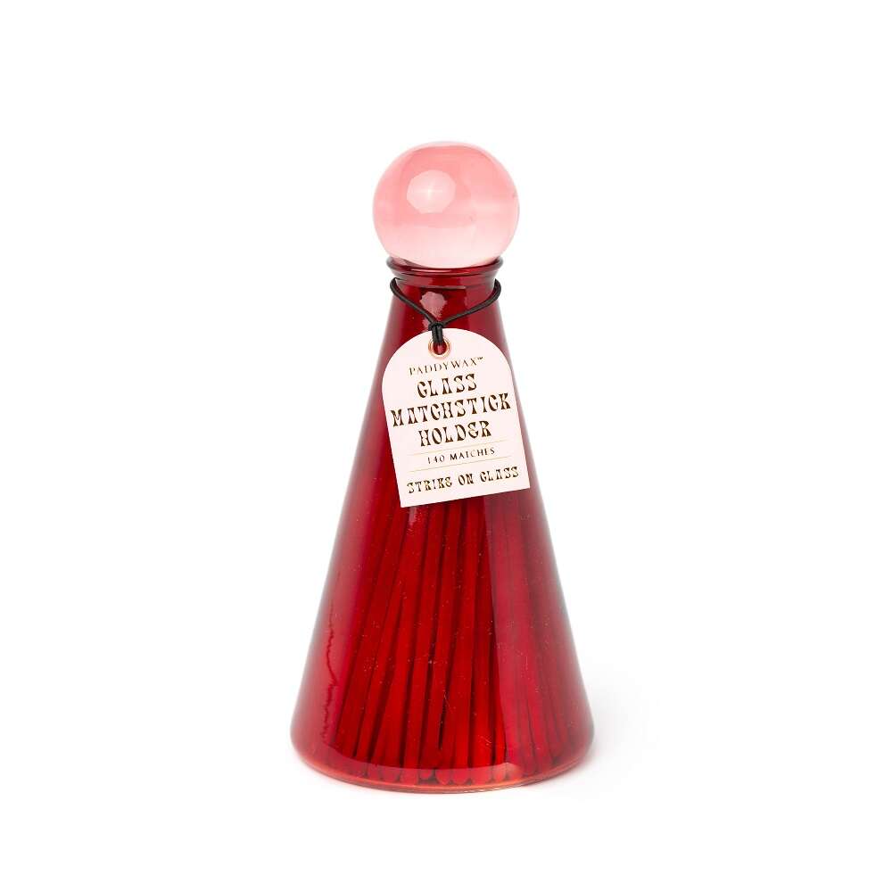 Paddywax 80 Σπίρτα ασφαλείας 13.5cm σε γυάλινο δοχείο, Volcano Red