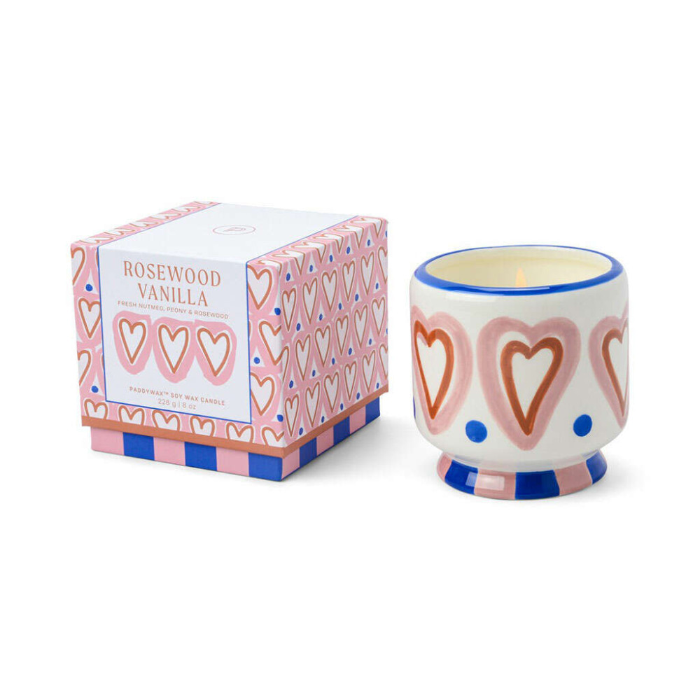 Paddywax A dopo Κεραμικό Κερί Σόγιας, Rosewood Vanilla 226gr Hearts