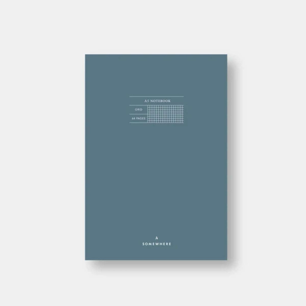 Somewhere Καρέ Σημειωματάριο A5 (Teal)