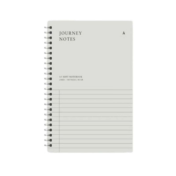 Somewhere Σπιράλ Σημειωματάριο Soft Journey Notes A5 (Γκρι)