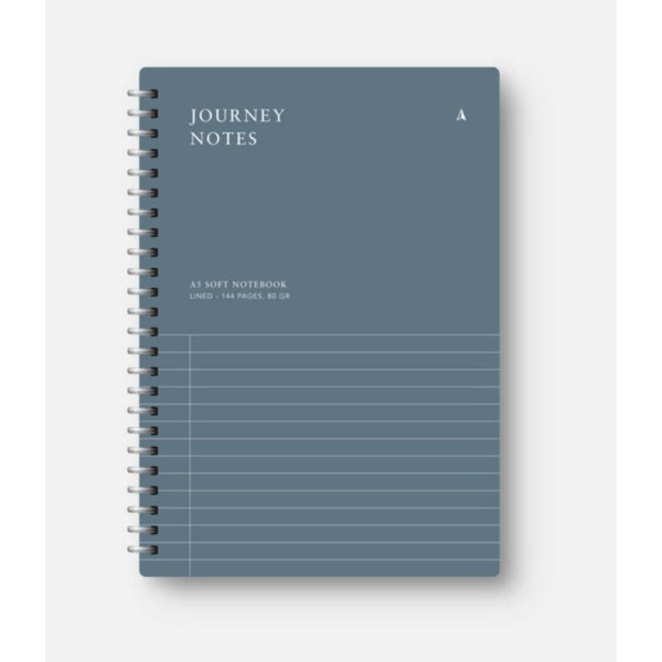 Somewhere Σπιράλ Σημειωματάριο Soft Journey Notes A5 (Teal Blue)