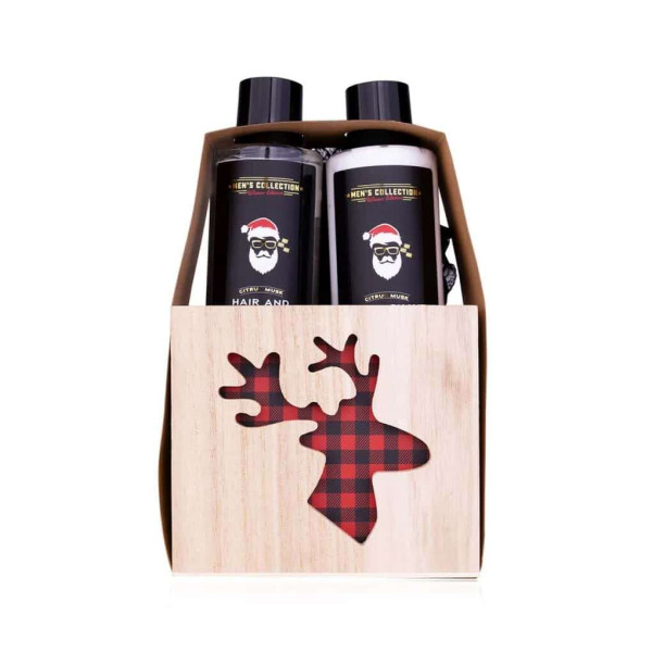 Accentra Ανδρικό σετ μπάνιου με 150ml hair & body wash, σφουγγάρι & 150ml after shave, Xmas Men