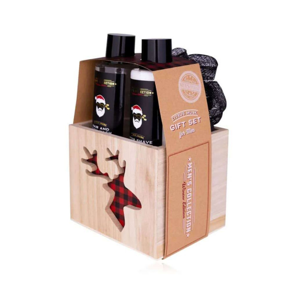 Accentra Ανδρικό σετ μπάνιου με 150ml hair & body wash, σφουγγάρι & 150ml after shave, Xmas Men