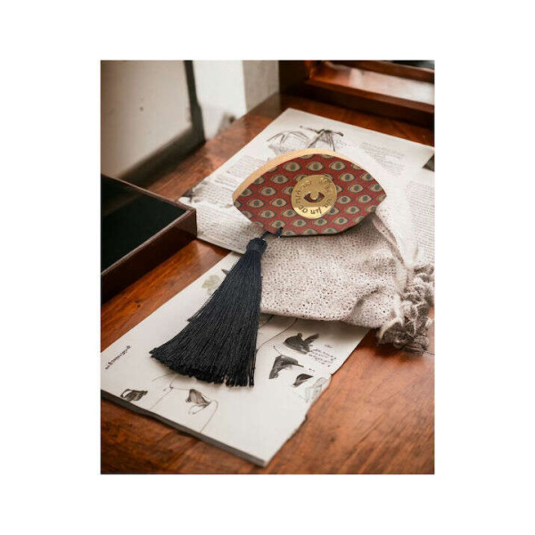 LifeLikes Γούρι Ξύλινο Μάτι Μπορντό