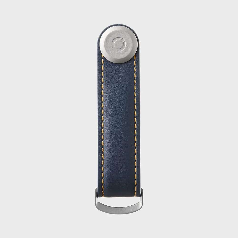 OrbitKey Leather Key Organiser Κλειδοθήκη Μπρελόκ (Navy with Tan Stitching)