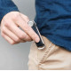 OrbitKey Leather Key Organiser Κλειδοθήκη Μπρελόκ (Navy with Tan Stitching)